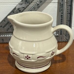 Longaberger Pottery Woven Traditions 2 Quart Red Pitcher 7.5".